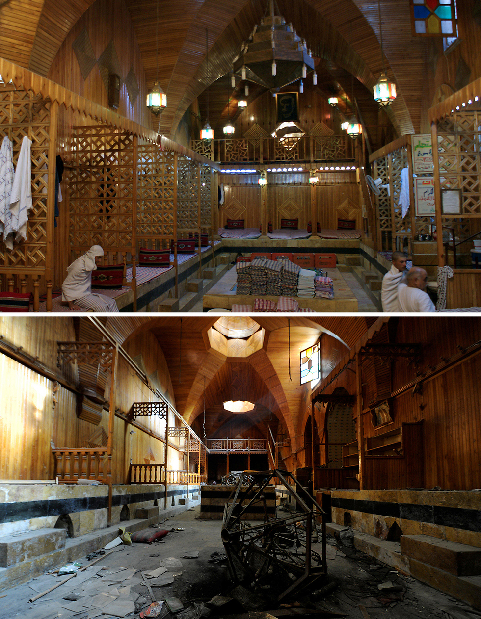 חמאם אל-נאשים בעיר העתיקה, ב-2010 והחודש (צילום: רויטרס) (צילום: רויטרס)