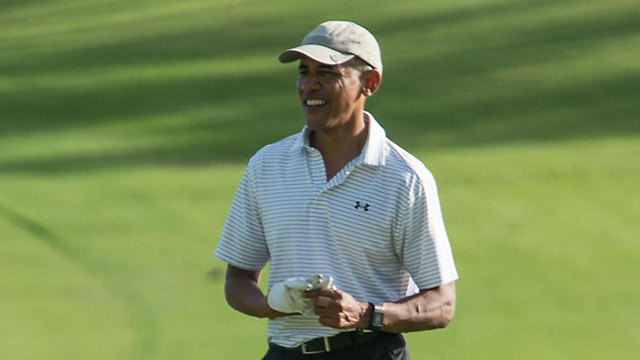 ברק אובמה, נשיא ארה"ב, שבחר לסיים כך את כהונתו (צילום: AFP) (צילום: AFP)