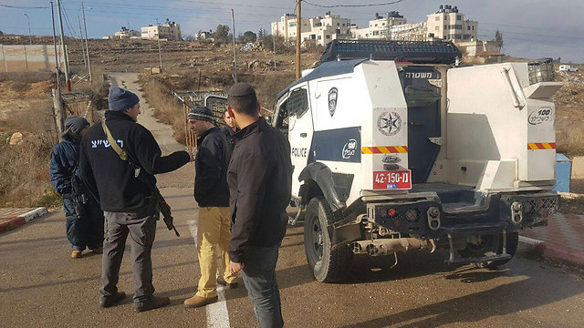 Scene of the incident near Beit El (Photo: TPS)