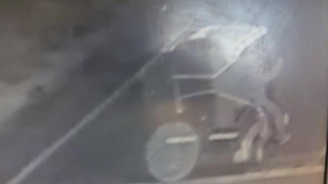 Suspects make off with a safe in a stolen golf cart