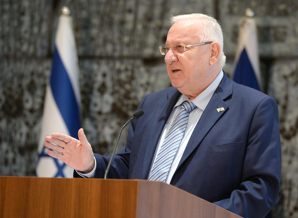 Rivlin speaking to Israeli ambassadors to Europe (Photo: Avi Kaner)