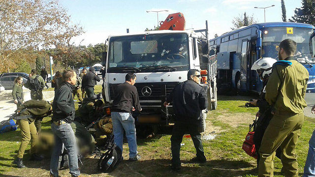 The truck used in the East Talpiot attack a year ago