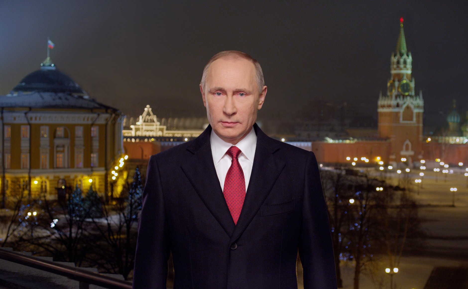 Владимир Путин выступает с новогодним обращением. Фото: пресс-служба Кремля