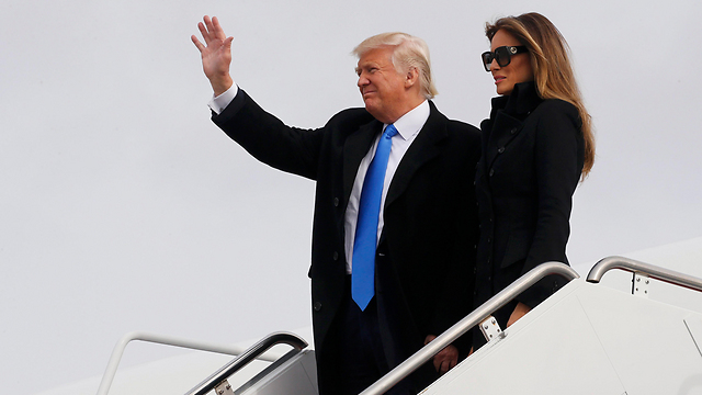 Donald and Melania Trump arrive in Washington, DC (Photo: Reuters)