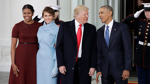 שני הזוגות, יחדיו בבית הלבן (צילום: AP) (צילום: AP)