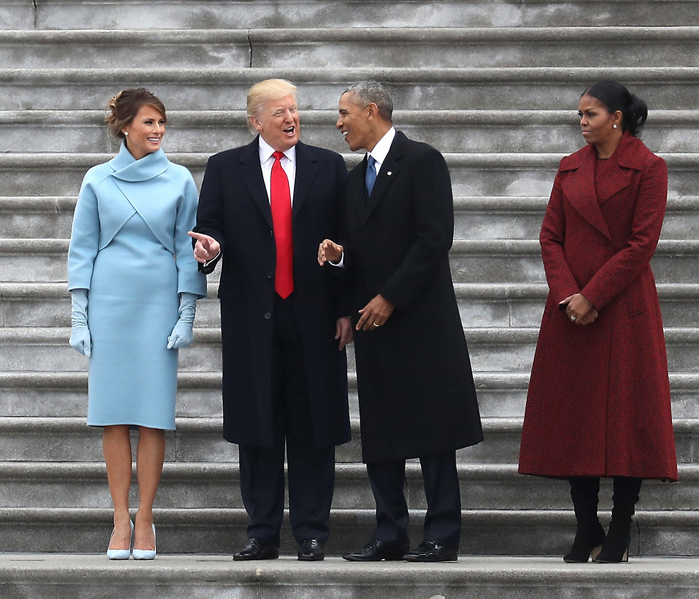 הזוג אובמה והזוג טראמפ. חילופי השלטון הושלמו (צילום: AFP) (צילום: AFP)