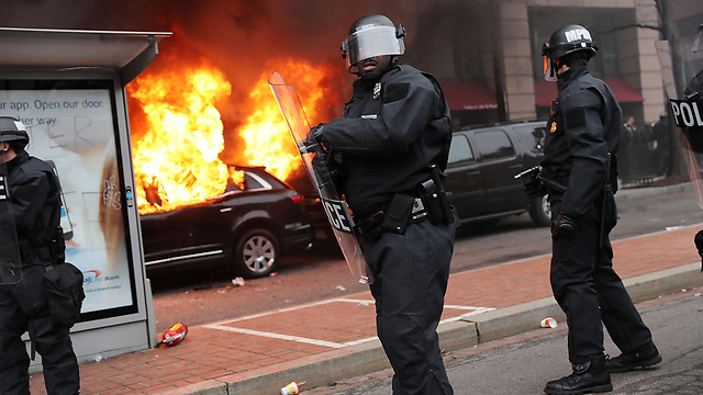 המהומות בזמן השבעת טראמפ, 2017 (צילום: AFP) (צילום: AFP)