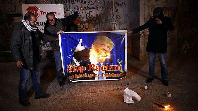 Palestinian protestors in Bethlehem