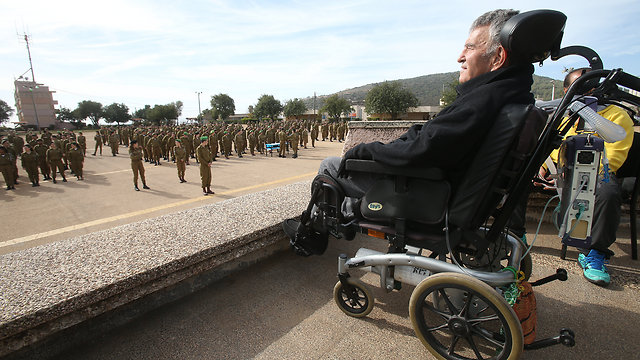 Levy addresses the soldiers in formation (Photo: Elad Gershgoren)