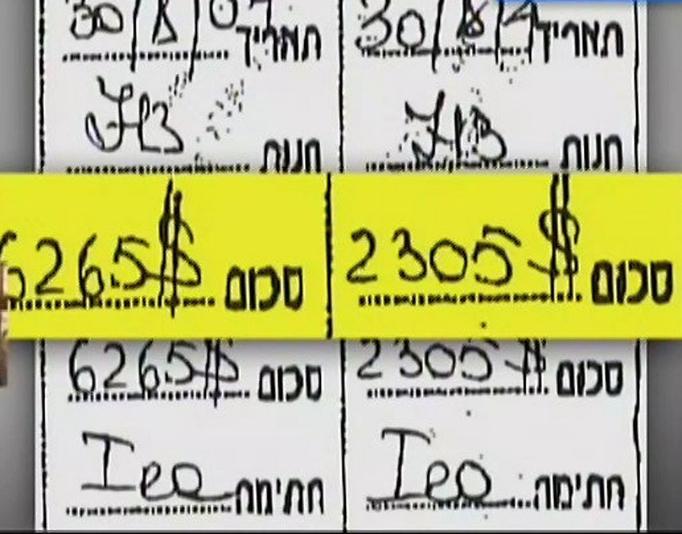 The receipts for the jewelry purchases (Photo:Channel 2 News)