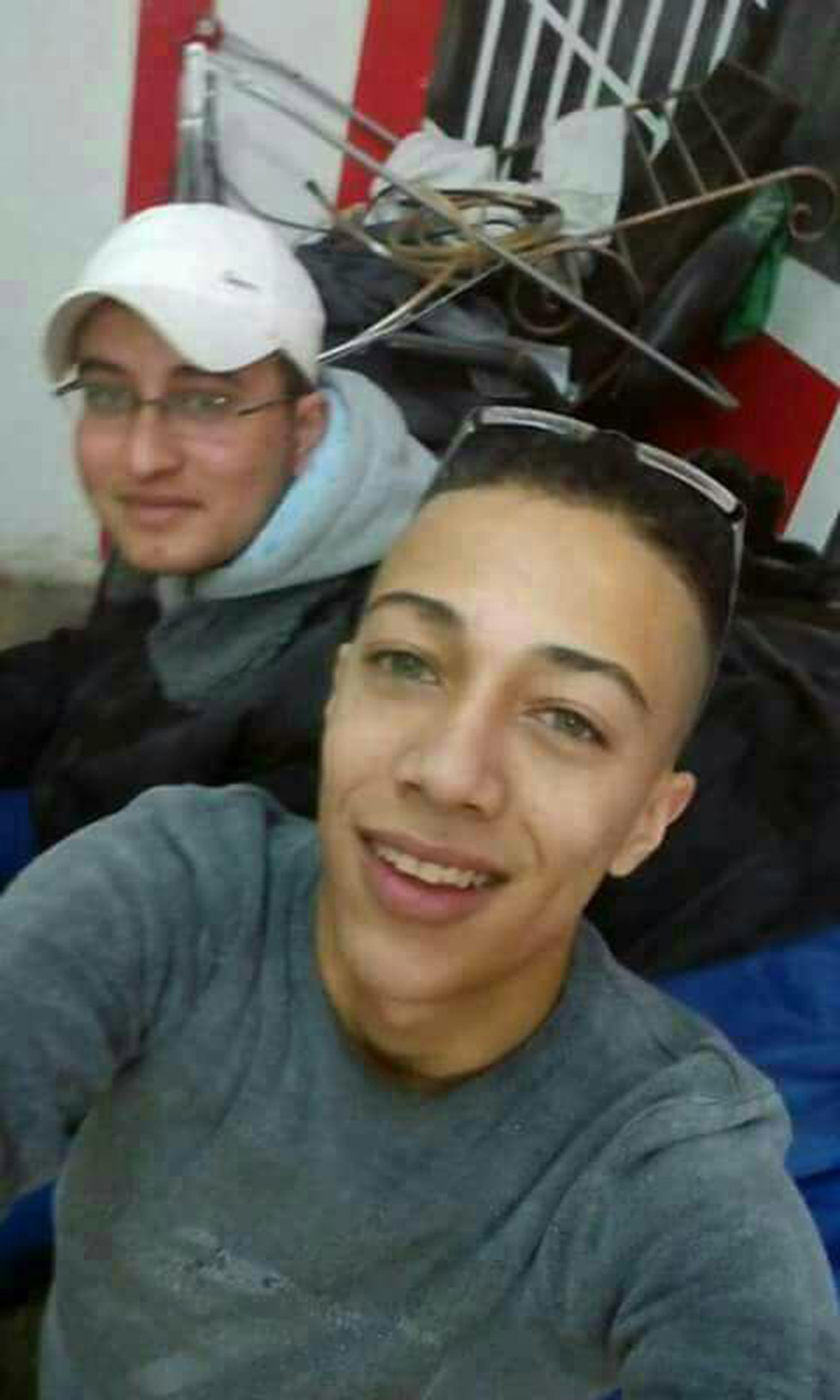 The two cousins. In front: the killer of Shlomit Krigman. Behind: the youth who attempted the vehicular terror attack