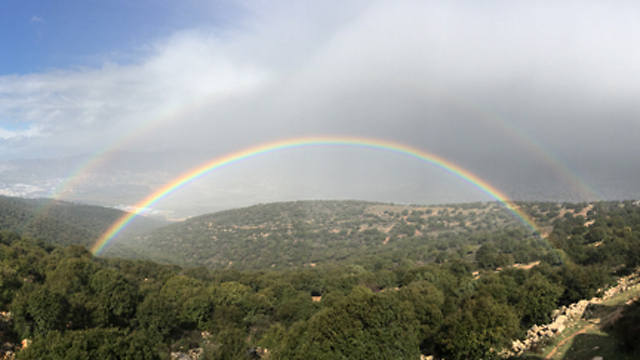 Rainbow above Beit Hakerem Valley (Photo: Ettay Zmora)