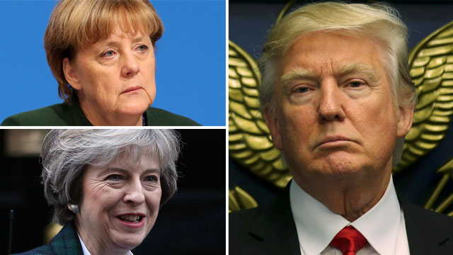 Трамп, Мэй и Меркель. Фото: АР, gettyimages