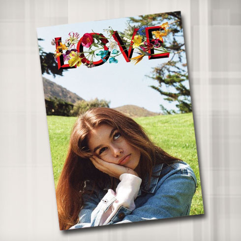 השער הראשון שצילמה קנדל ג'נר בכיכובה של קאיה גרבר למגזין LOVE. "אני מרגישה שהיא התבגרה מאוד" (צילום: קנדל ג'נר)