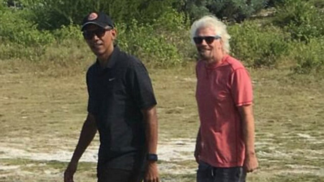Obama and Branson on vacation