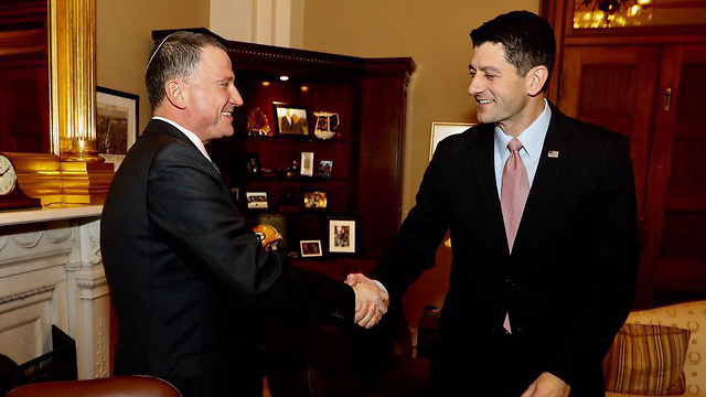 Knesset Speaker Edelstein meets with US House Speaker Paul Ryan in Washington.