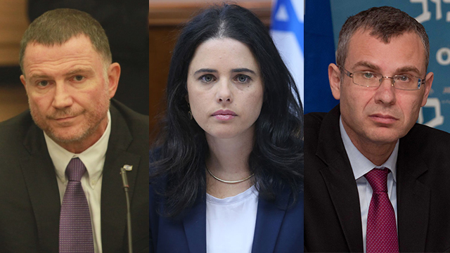 The promoters of the initiative (from left to right): Speaker of the Knesset Yuli Edelstein, Justice Minister Ayelet Shaked and Tourism Minister Yariv Levin (Photo: Ido Erez, Alex Kolomoisky)