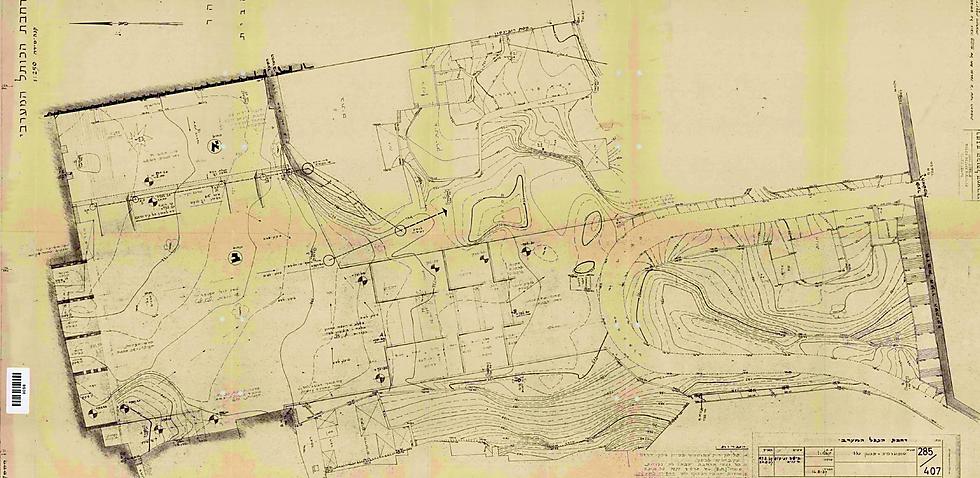The first architectural map of the Western Wall plaza upon its liberation: ‘The important part of the plan was lowering the prayer plaza and separating between men and women’ (photo courtesy of Yad Levi Eshkol)