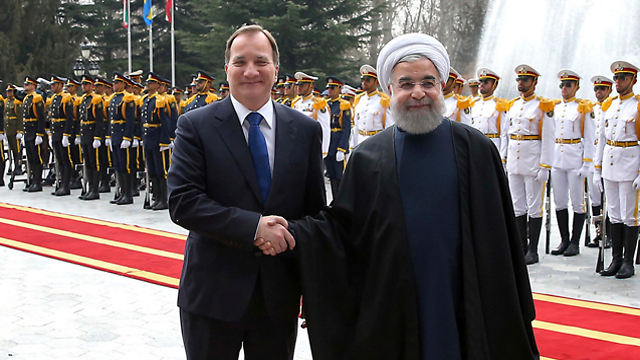 ראש ממשלת שבדיה ונשיא איראן (צילום: AP) (צילום: AP)