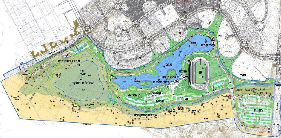תשריט של הפארק החדש באשקלון (הדמיה: שלמה אהרונסון אדריכלים) (הדמיה: שלמה אהרונסון אדריכלים)