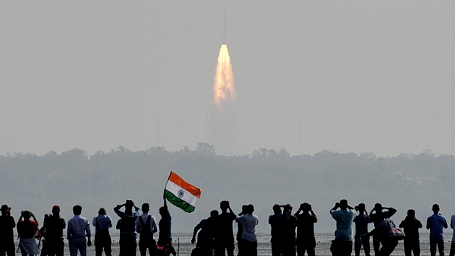 India launches the rocket carrying the nanosatellites into space (Photo: AFP)