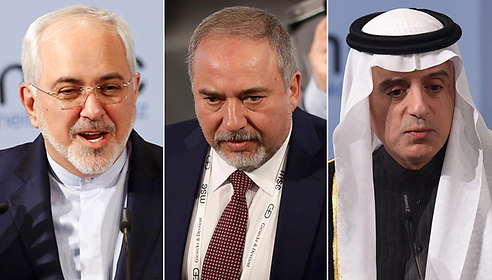 Зариф, Либерман и Аль-Джубайр. Фото: АР и AFP