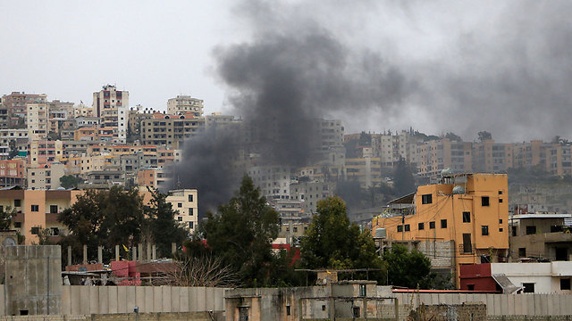 Smoke rising from the camp (Photo: Reuters)