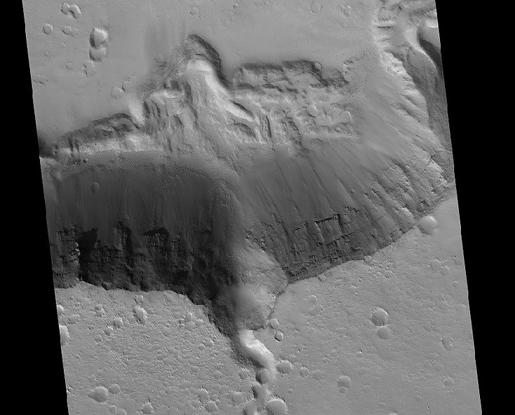 תמונה ממאדים שהוצגה במחקר (צילום: NASA HiRISE image, David Susko, LSU)