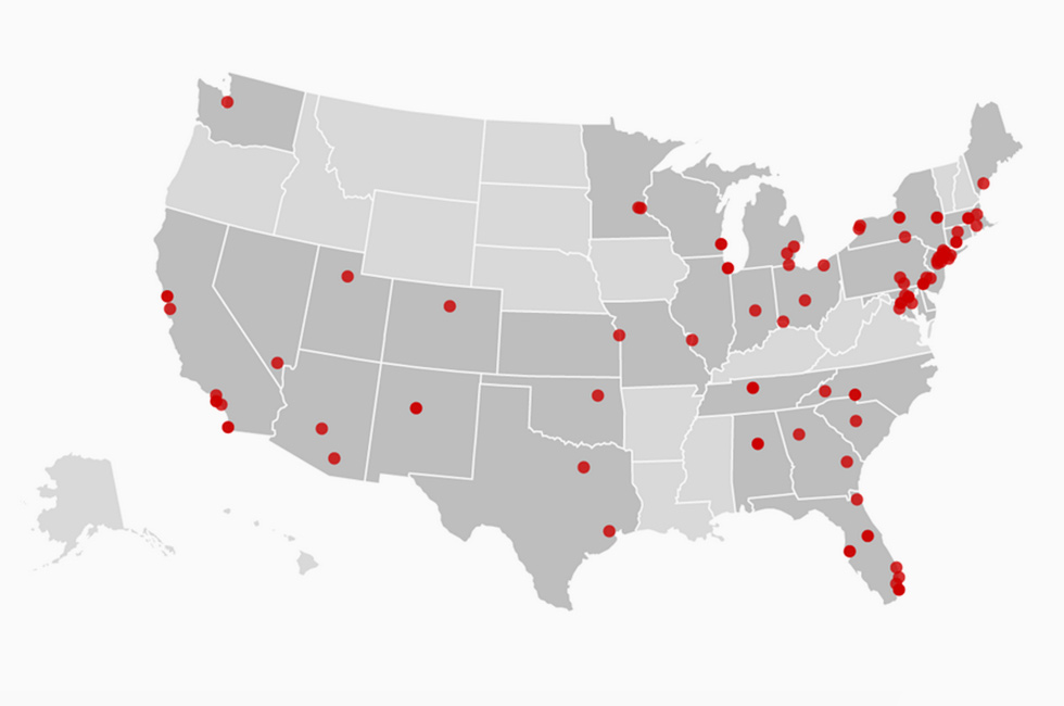 Map detailing locations of bomb threats (Photo: CNN) (Photo: CNN)