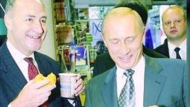 A picture of Senator Schumer and Putin from 2003
