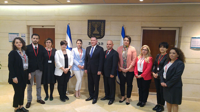 Turkish journalists with Speaker of Knesset Edelstein (in the center)
