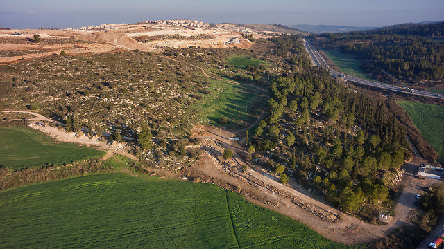 Aerial photograph of the road (Photo: Griffin Aerial Photography Company, courtesy of IAA)