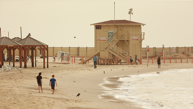 רק חול וחול. בחוף תל אביב (צילום: ירון ברנר) (צילום: ירון ברנר)