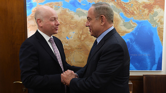 US Special Mideast Envoy Jason D. Greenblatt and Prime Minister Netanyahu (Photo: Kobi Gidon/PMO)