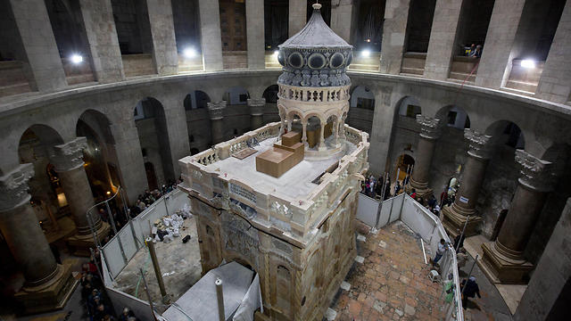 The renovated Edicule is seen in the Church of the Holy Sepulchre (Photo: AP)