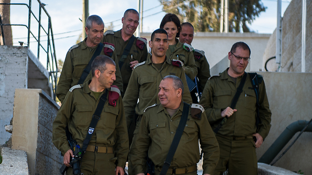 IDF Chief of Staff Gadi Eisenkot with top brass at the exercise (Photo: IDF Spokesperson's Unit)