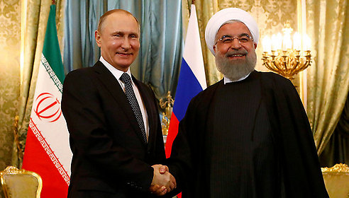 נשיא איראן רוחאני ונשיא רוסיה פוטין (צילום: רויטרס)