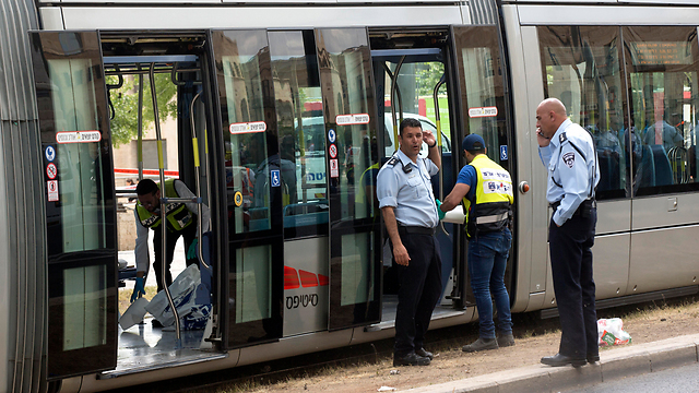 The tramcar after the attack (Photo: EPA)