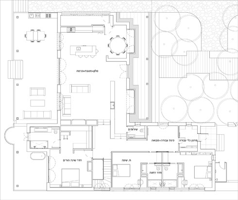 תוכנית הבית (שרטוט: משרד רוזן ליננברג אדריכלים)