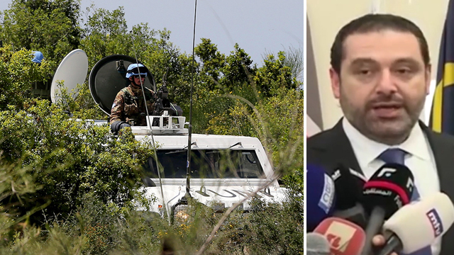 Hezbollah forces touring the Lebanese-Israeli border; Hariri (Photos:EPA)