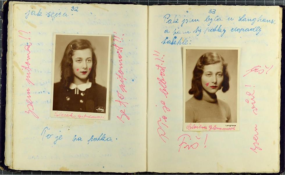 Pictures of Sylvia Gotmanova in the diary she kept (photo courtesy of the Ghetto Fighters’ House)