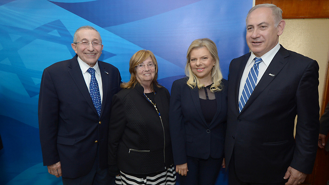 Rabbi Hier (L) and his wife with the Netanyahus (Photo: Haim Zach/GPO)