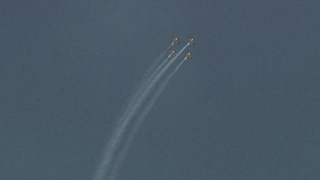הצוות האווירובטי מעל רמת דוד (צילום: שמיר אלבז) (צילום: שמיר אלבז)