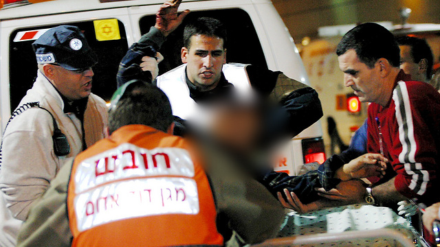 Archive photo of terror attack in Tel Aviv in 2003 (Photo: Abigail Uzi)