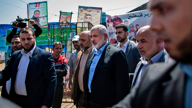 Hamas leader Haniyeh gives speech in Gaza (Photo: AFP)