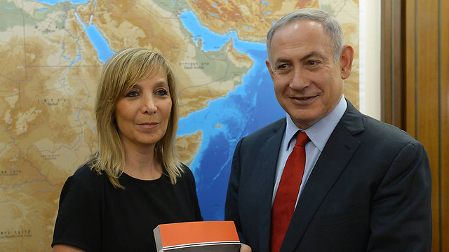 Emi Palmor with Benjamin Netanyahu (Photo: GPO)