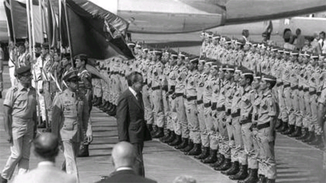 הביקור הראשון של נשיא אמריקני. ניקסון בישראל ב-1974 (צילום: יעקב סער, לע"מ) (צילום: יעקב סער, לע