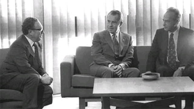 רבין עם ניקסון וקיסינג'ר בירושלים (צילום: יעקב סער, לע"מ) (צילום: יעקב סער, לע
