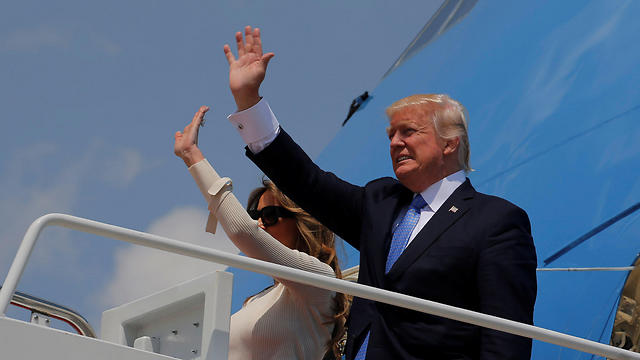The Trumps upon embarking (Photo: Reuters)