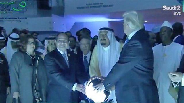 Donald Trump with the Egyptian and Saudi leaders in Riyadh in May 2017